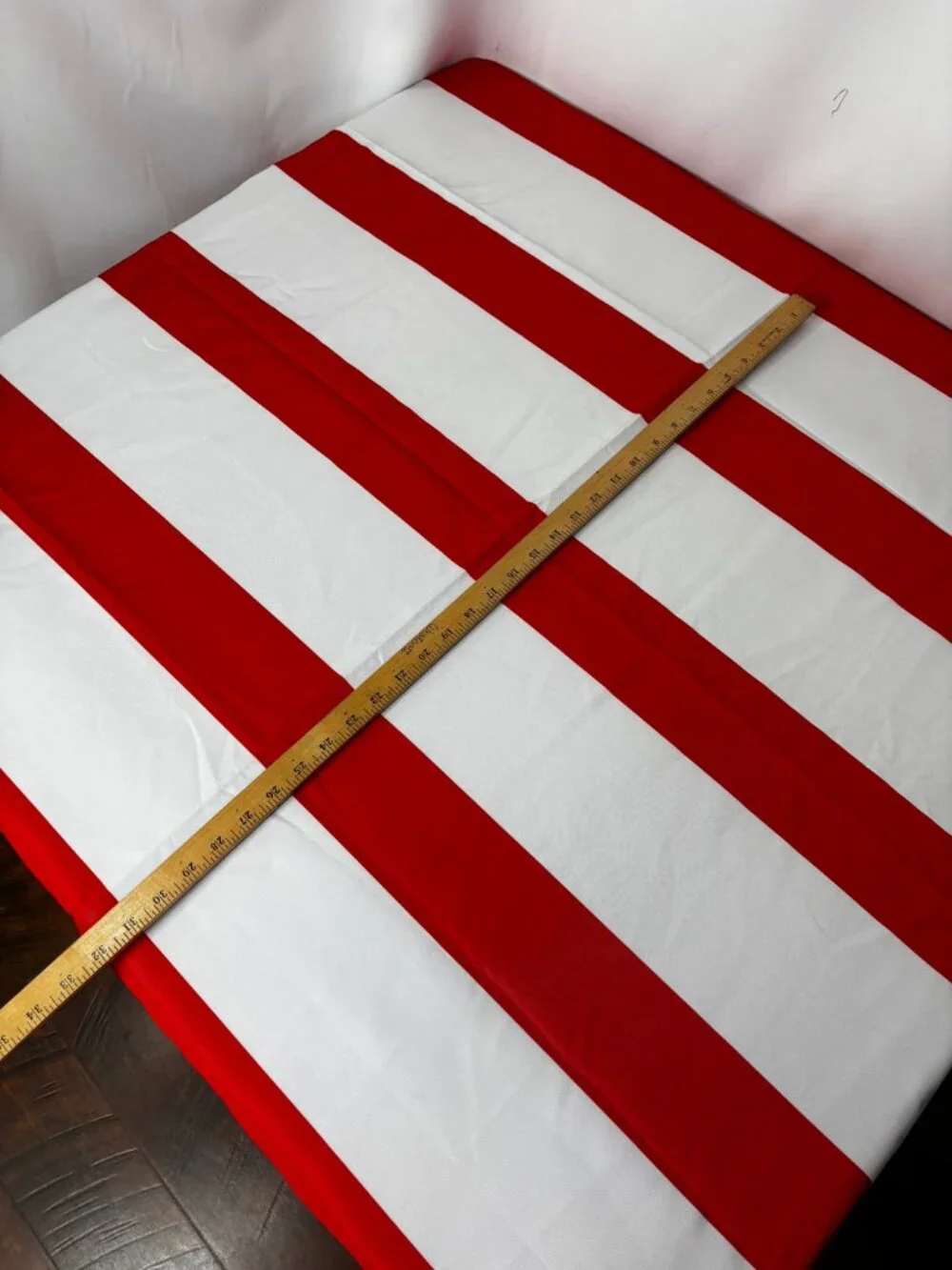 * Room Essentials Red White Horizontal Stripe Shower Curtain EUC